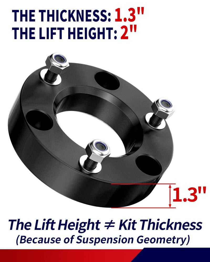 FLYCLE 2'' Leveling Lift Kits for 2007-2026 Silverado 1500 Sierra 1500, 2 Inch Front Strut Spacers Leveling Kits Compatible with Silverado 1500(2WD 4WD) Sierra 1500(2WD 4WD) - Image 2